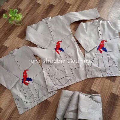 Spider Man Embroidered Kurta Pajama