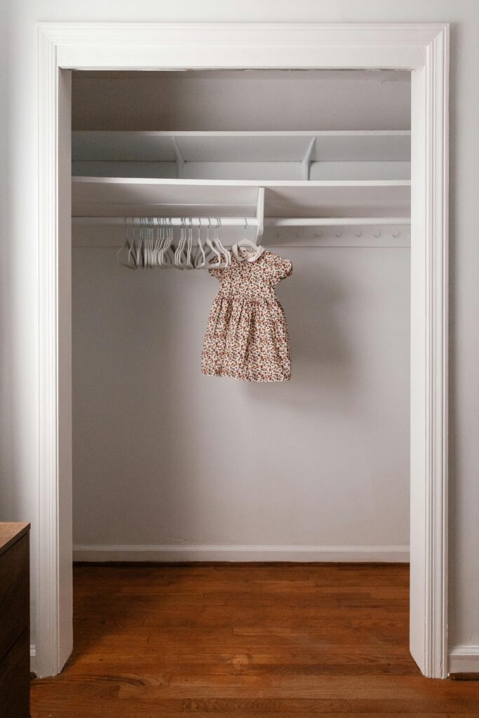 Floral Dress Hanging in the Cabinet