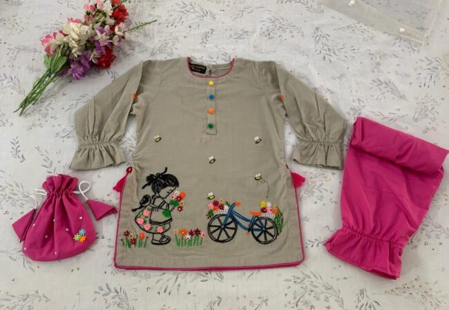 Three Piece Embroidery Dress