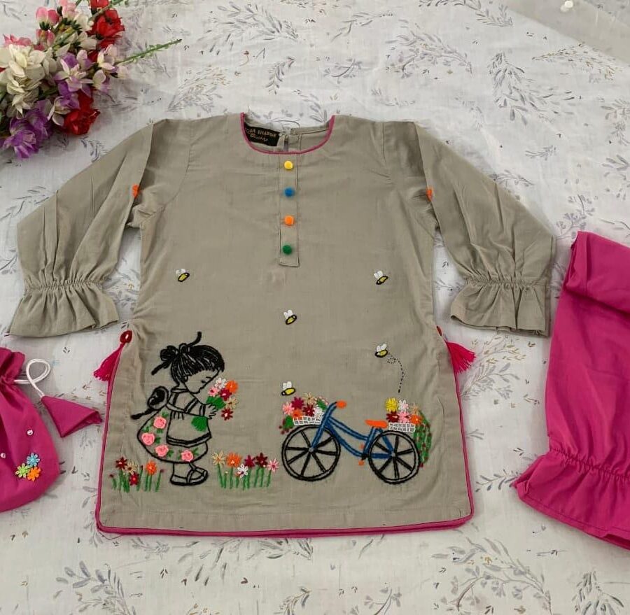 Three Piece Embroidery Dress