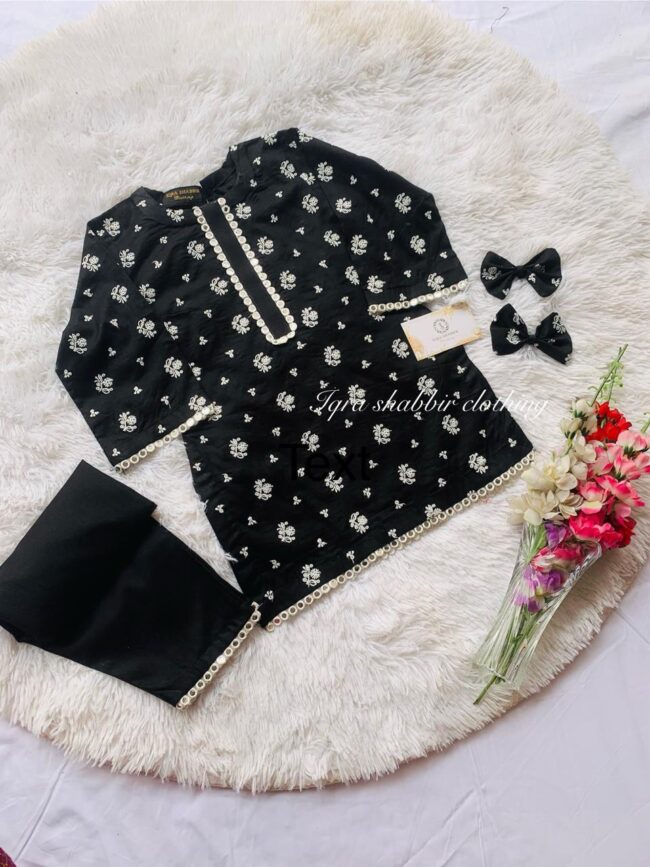 Black Embroidery Dress - Image 3