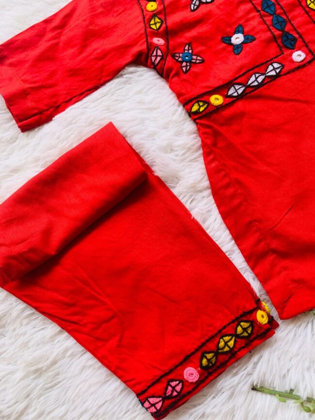 Red Kurta Shalwar - Image 4