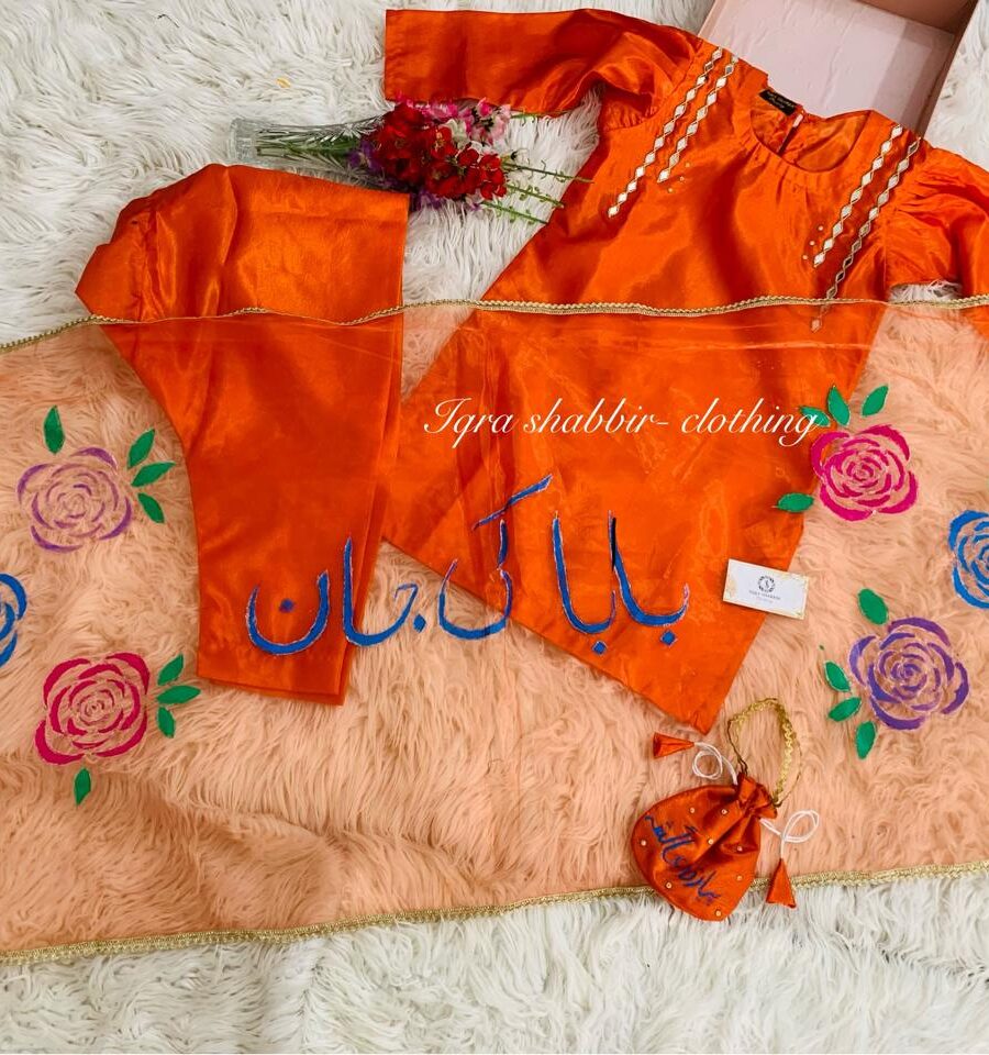 Orange Hand Painted Dress