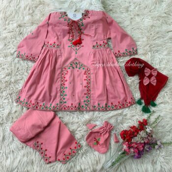 Pink Embroidery Frock