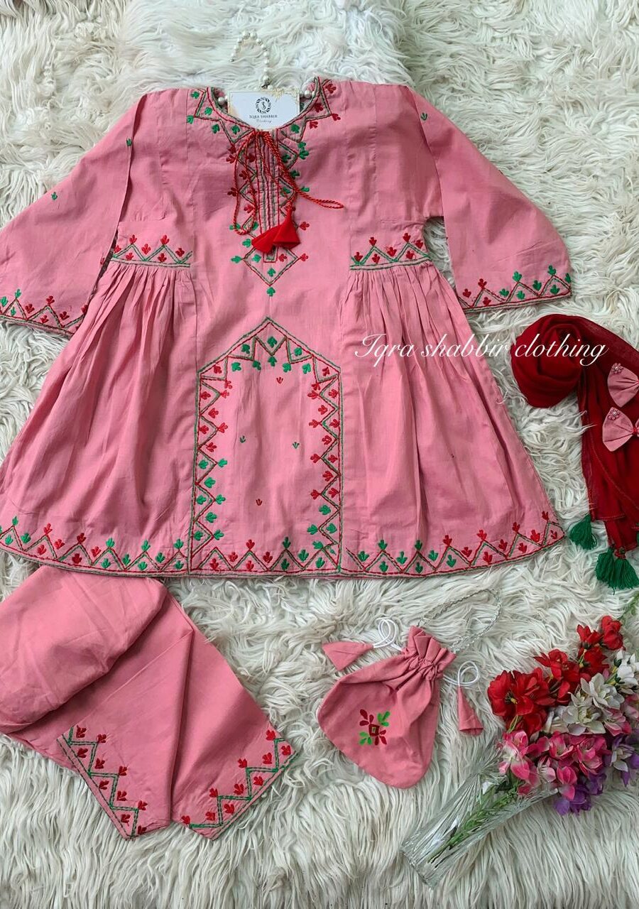 Pink Embroidery Frock